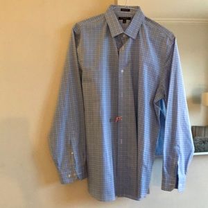 Banana Republic sky blue checked dress shirt XL